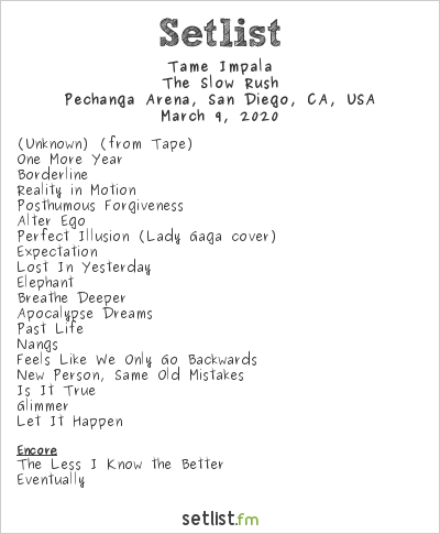 tame impala song list